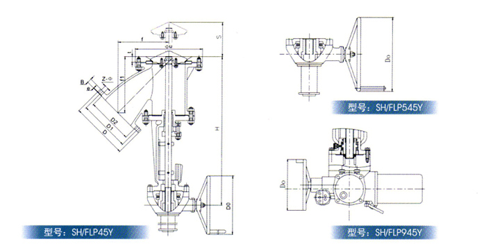 Y型平底放料閥產品結構圖 Y型平底放料閥產品結構圖